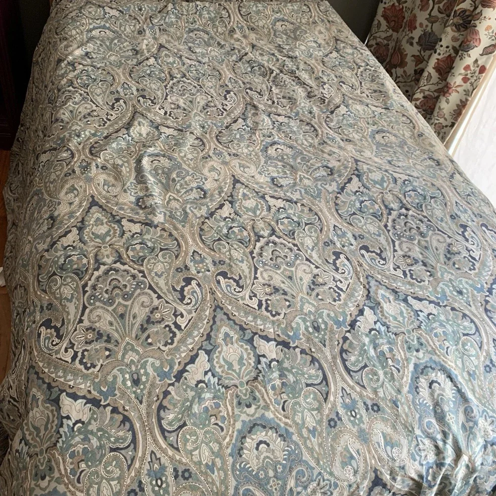 Pottery Barn Mackenna Paisley Duvet Cover 2 Shams Full Queen